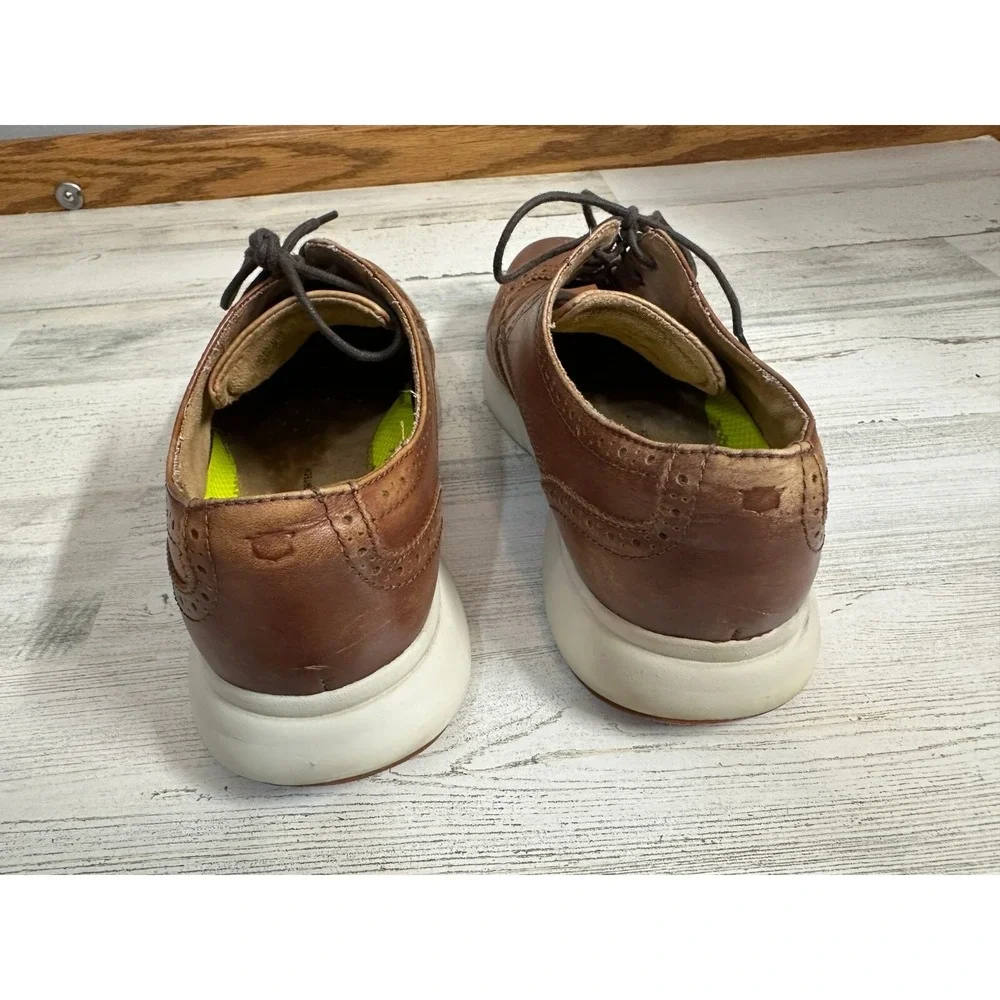 Florsheim Mens Leather Sneakers Size 10W Comfortech Oxford Lace Up WingTip Shoes